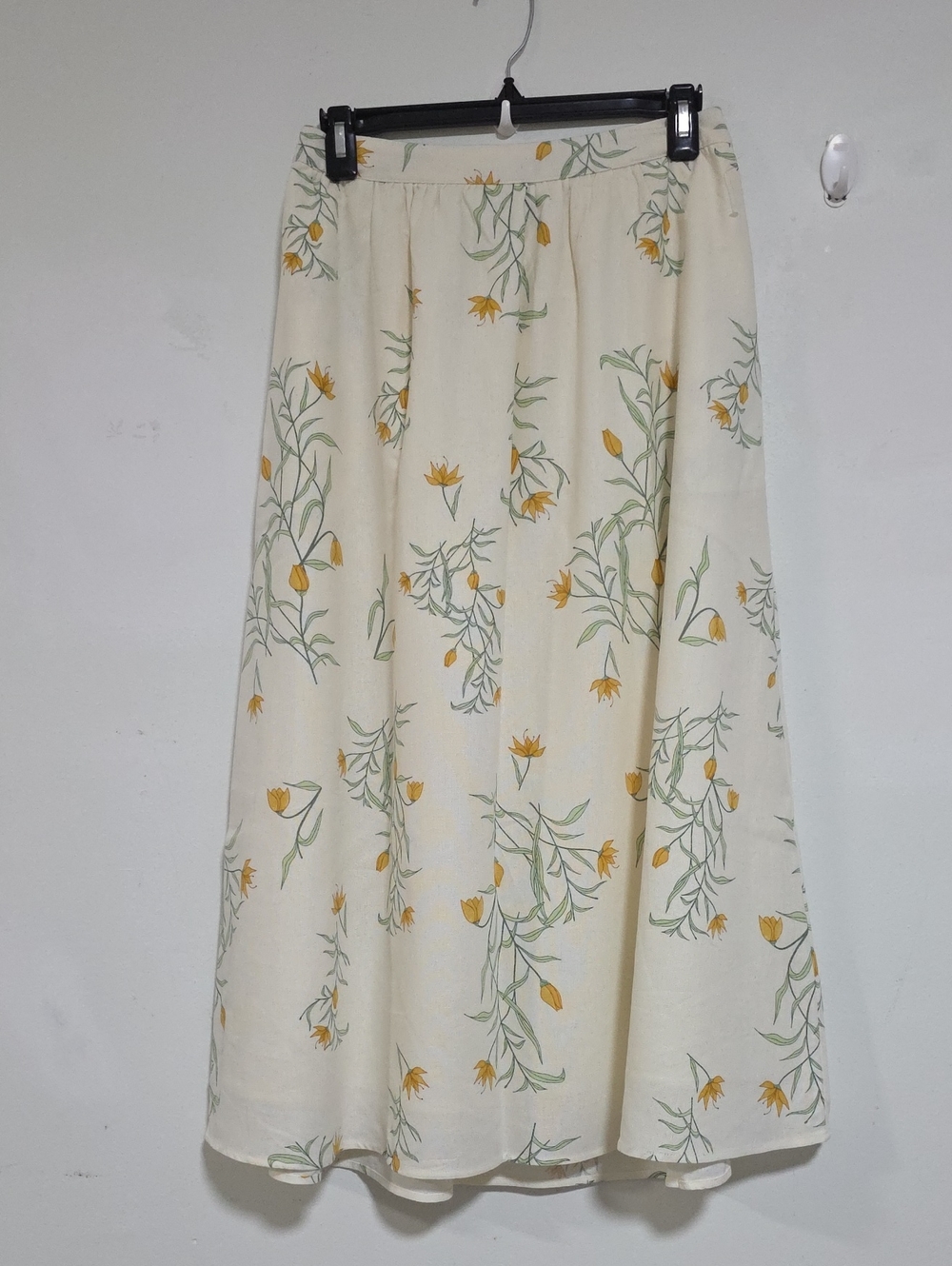 Joie Cream Maxi Skirt with Yellow Floral Print